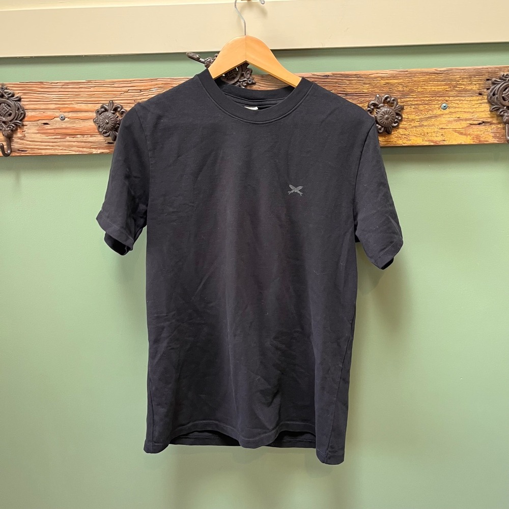 Hering Mens Regular Fit Black Cotton T-Shirt Short Sleeve Crew Neck Size M